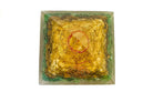 3 Layer Reiki Charged Orgone Pyramid. Green Jade, Tiger Eye & Yellow Citrine Primal Chakra