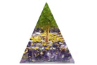 Pure Amethyst and Peridot Tree Of Life Orgone Reiki Energy Charged Pyramid Primal Chakra