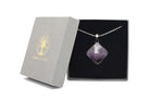 Amethyst Prism Pendant with a Silver Chain Primal Chakra