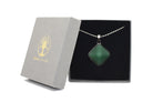 Green Aventurine Prism Pendant with a Silver Chain Primal Chakra