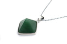 Green Aventurine Prism Pendant with a Silver Chain Primal Chakra