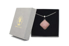 Rose Quartz Prism Pendant with a Silver Chain Primal Chakra