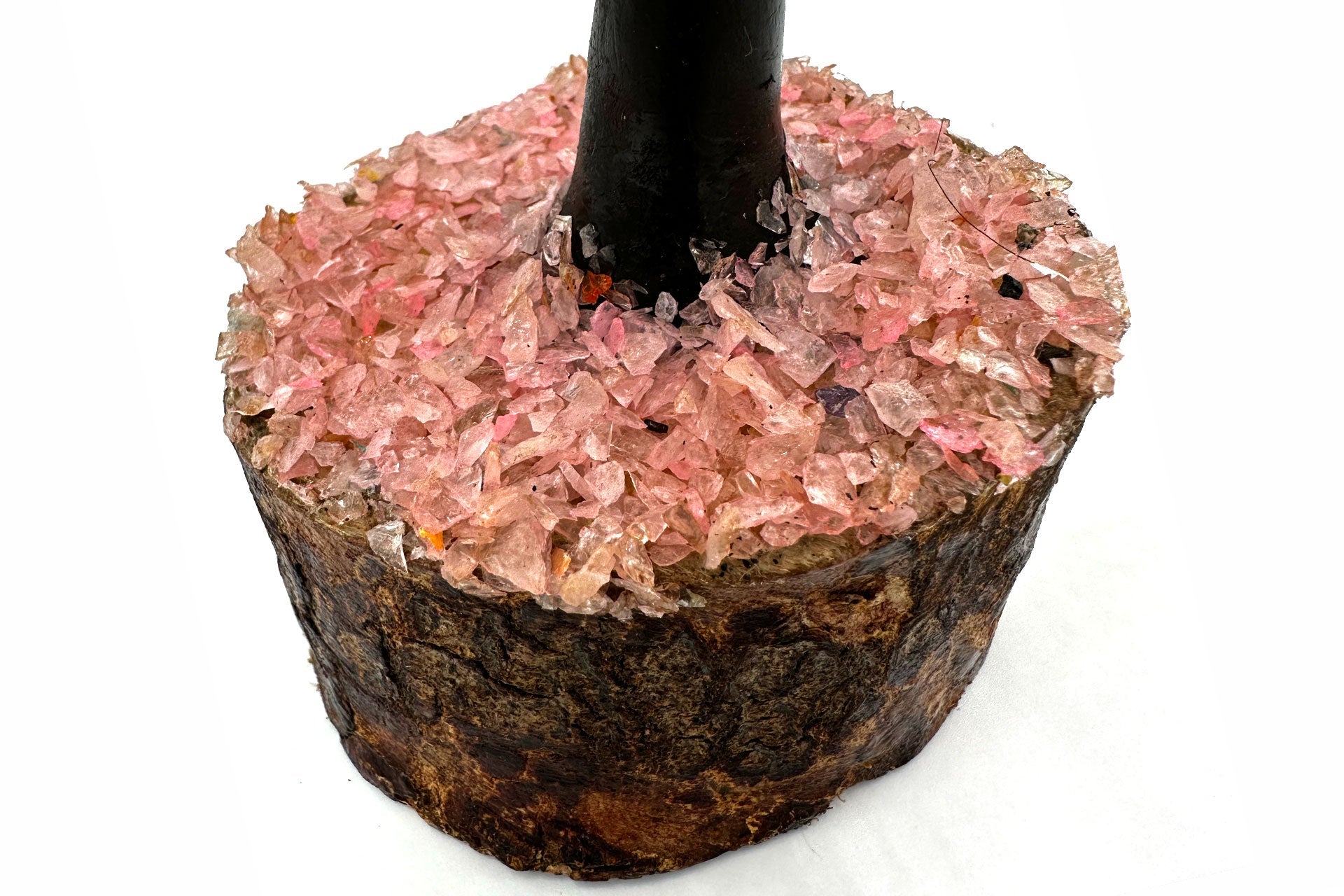 Reiki Energy Charged Rose Quartz Wood Base Tree Of Life Primal Chakra