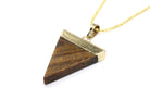 Tiger Eye Triangle Pendant with Gold Chain Primal Chakra
