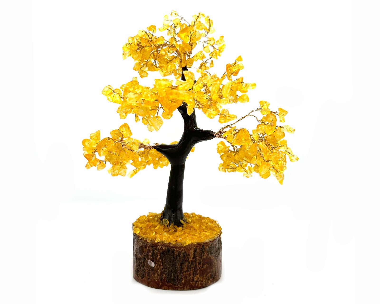 Reiki Energy Charged Yellow Citrine Wood Base Tree Of Life Primal Chakra