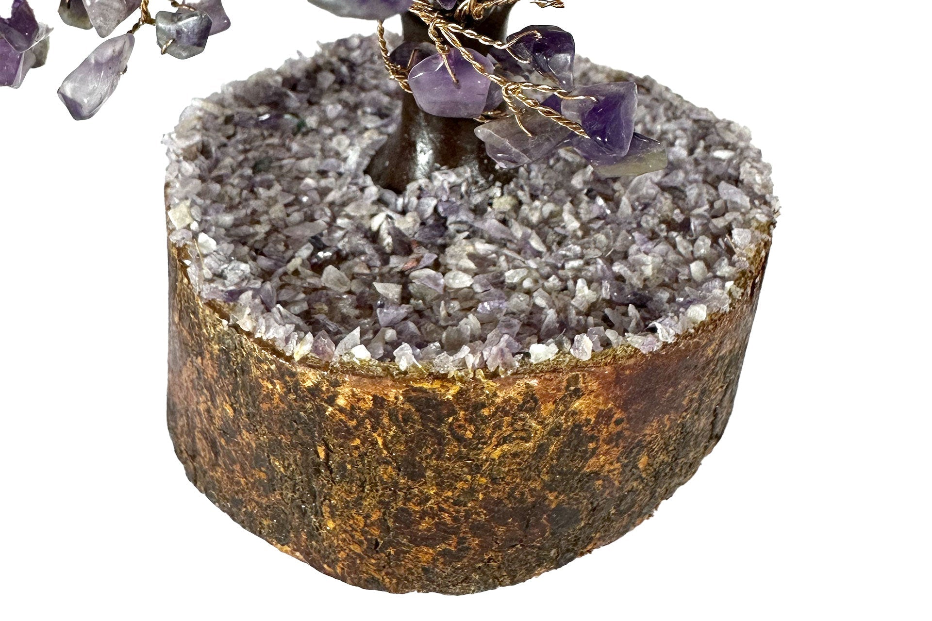 Extra Large Reiki Energy Charged Amethyst Wood Base Tree Of Life Primal Chakra