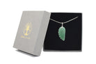 Green Aventurine Angel Wing Pendant with a Silver Chain Primal Chakra