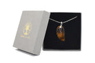 Tiger Eye Angel Wing Pendant with a Silver Chain Primal Chakra