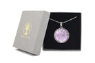 Amethyst Round Tree Of Life Pendant with Silver Chain Primal Chakra