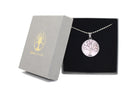 Rose Quartz Round Tree Of Life Pendant with Silver Chain Primal Chakra