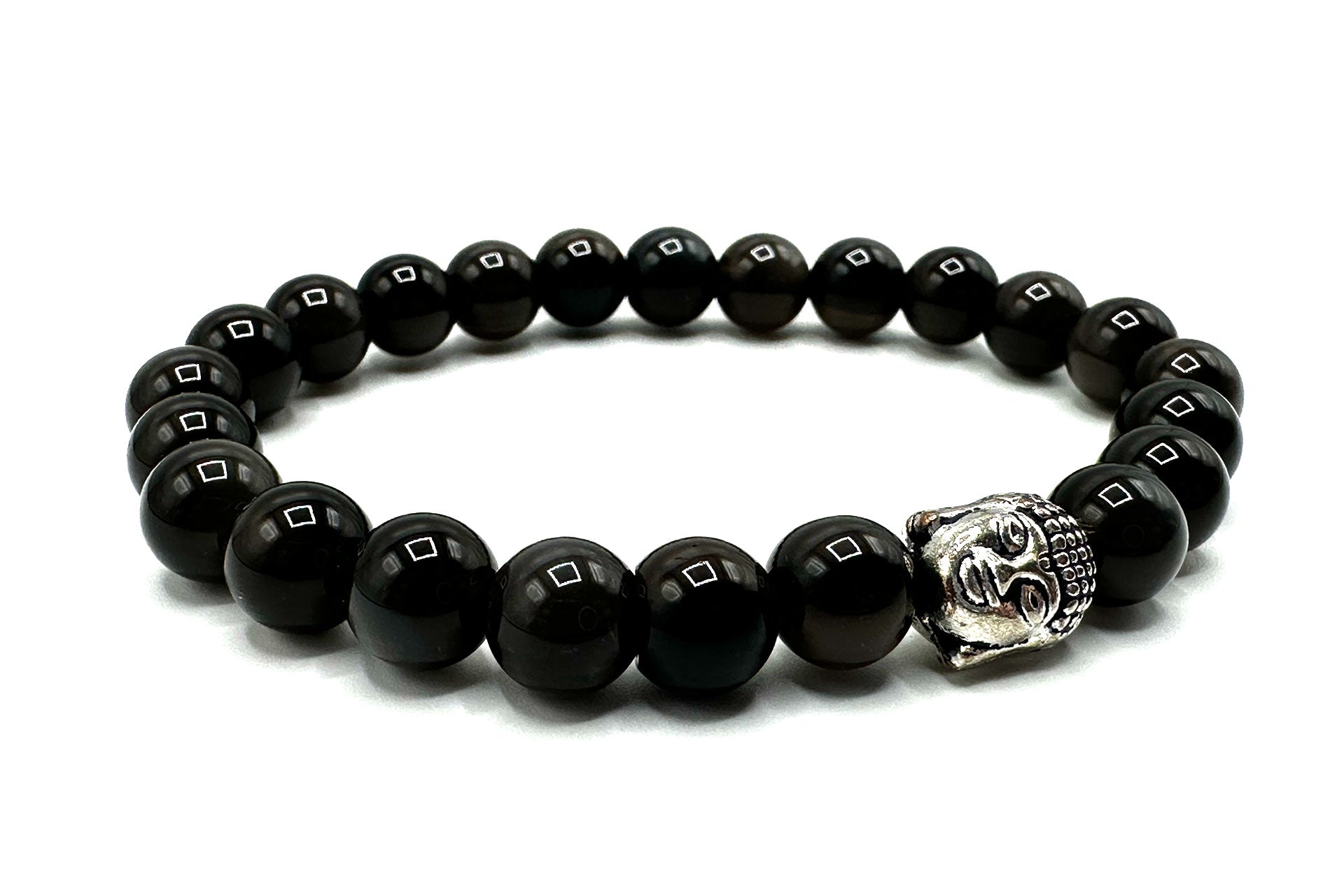 Black Tourmaline Buddha Head Bracelet Primal Chakra