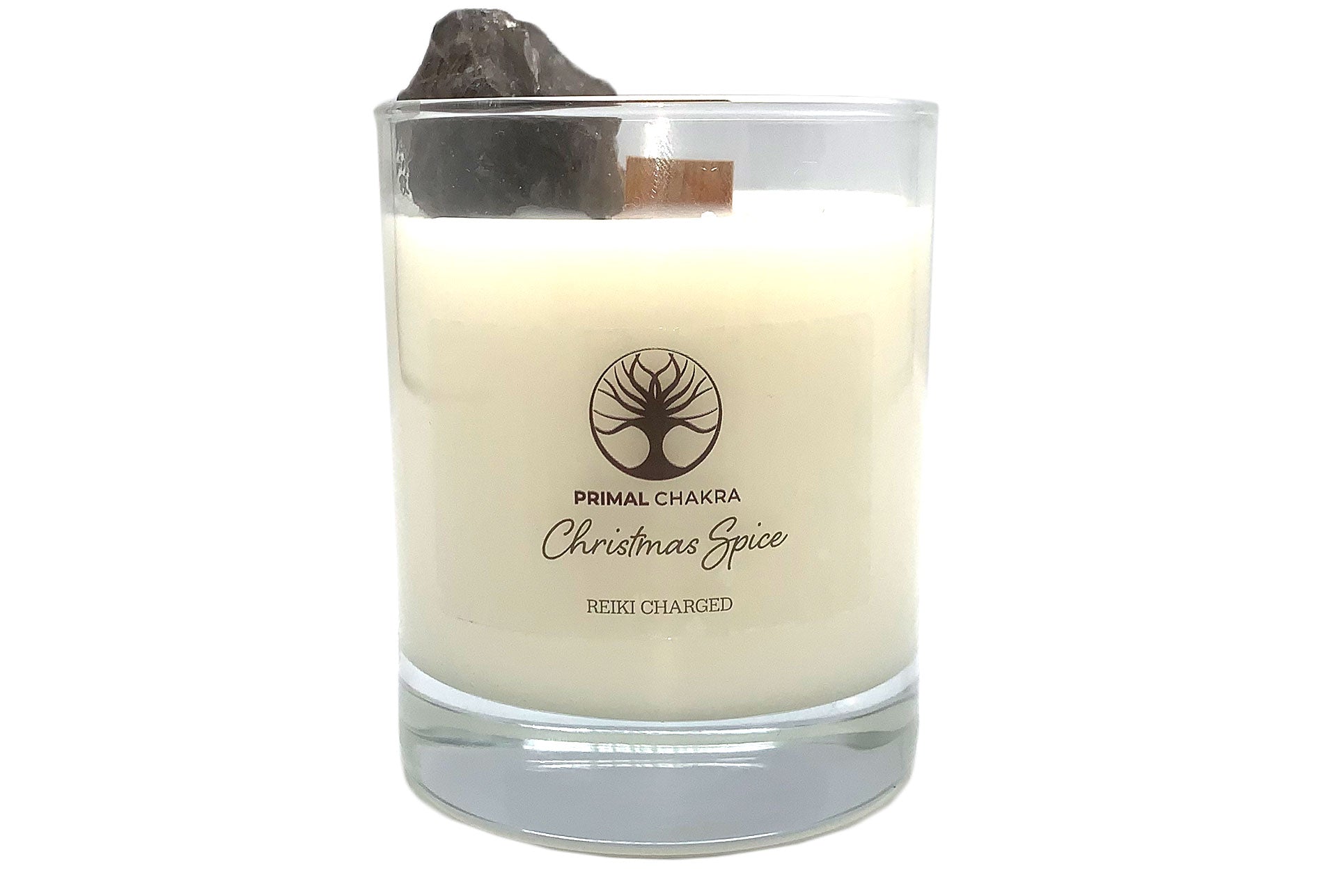 LIMITED EDITION Christmas Spice 30cl Reiki Energy Charged Scented Candle with Red Jasper Crystal Primal Chakra