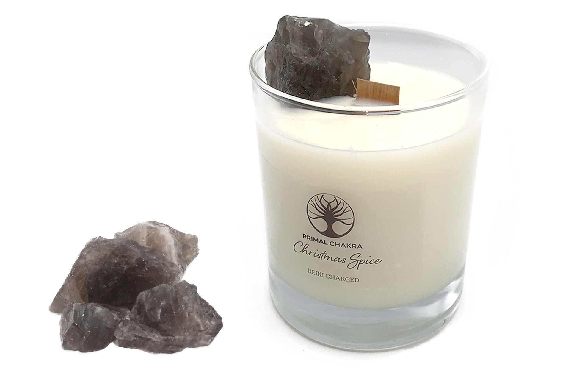 LIMITED EDITION Christmas Spice 30cl Reiki Energy Charged Scented Candle with Red Jasper Crystal Primal Chakra