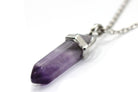 Amethyst Contemporary Dagger Pendant with a Silver Chain Primal Chakra