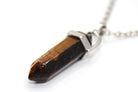 Tiger Eye Contemporary Dagger Pendant with a Silver Chain Primal Chakra