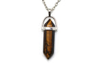 Tiger Eye Contemporary Dagger Pendant with a Silver Chain Primal Chakra
