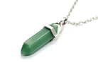 Green Aventurine Contemporary Dagger Pendant with a Silver Chain Primal Chakra
