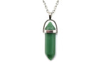 Green Aventurine Contemporary Dagger Pendant with a Silver Chain Primal Chakra