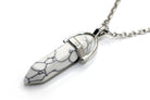 White Turquoise Contemporary Dagger Pendant with a Silver Chain Primal Chakra