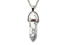 White Turquoise Contemporary Dagger Pendant with a Silver Chain Primal Chakra
