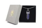 Lapis Lazuli Contemporary Dagger Pendant with a Silver Chain Primal Chakra