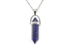 Lapis Lazuli Contemporary Dagger Pendant with a Silver Chain Primal Chakra