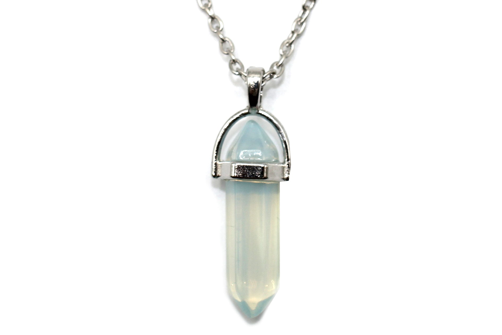 Opal Contemporary Dagger Pendant with a Silver Chain Primal Chakra