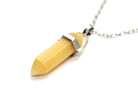Yellow Agate Contemporary Dagger Pendant with a Silver Chain Primal Chakra