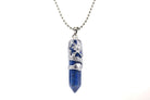 Lapis Lazuli Crystal Dagger Pendant with Silver Chain Primal Chakra