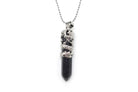 Blue Goldstone Dagger Pendant with a Silver Chain Primal Chakra