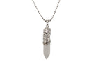 Clear Quartz Crystal Dagger Pendant with Silver Chain Primal Chakra