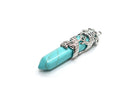 Green Turquoise Dagger Pendant with a Silver Chain Primal Chakra