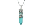 Green Turquoise Dagger Pendant with a Silver Chain Primal Chakra