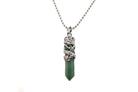 Green Aventurine Crystal Dagger Pendant with Silver Chain Primal Chakra
