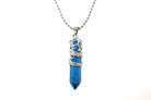 Blue Howlite Crystal Dagger Pendant with Silver Chain Primal Chakra