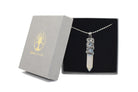 Opal Crystal Dagger Pendant with Silver Chain Primal Chakra