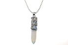 Opal Crystal Dagger Pendant with Silver Chain Primal Chakra