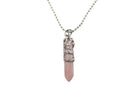 Rose Quartz Crystal Dagger Pendant with Silver Chain Primal Chakra