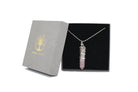Rose Quartz Crystal Dagger Pendant with Silver Chain Primal Chakra