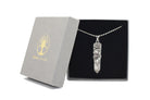 White Turquoise Dagger Pendant with a Silver Chain Primal Chakra