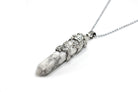 White Turquoise Dagger Pendant with a Silver Chain Primal Chakra