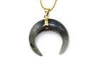 Labradorite Eclipse Moon Pendant with a Gold Chain Primal Chakra