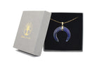 lapis lazuli Eclipse Moon Pendant with a Gold Chain Primal Chakra