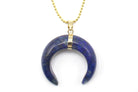 lapis lazuli Eclipse Moon Pendant with a Gold Chain Primal Chakra