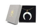 Opal Eclipse Moon Pendant with a Gold Chain Primal Chakra