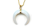 Opal Eclipse Moon Pendant with a Gold Chain Primal Chakra