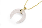 Rose Quartz Eclipse Moon Pendant with a Gold Chain Primal Chakra