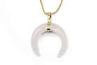 Rose Quartz Eclipse Moon Pendant with a Gold Chain Primal Chakra