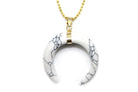 White Turquoise Eclipse Moon Pendant with a Gold Chain Primal Chakra