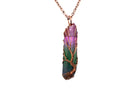 Hex Rainbow Crystal Tree Of Life Pendant with Gold Chain Primal Chakra